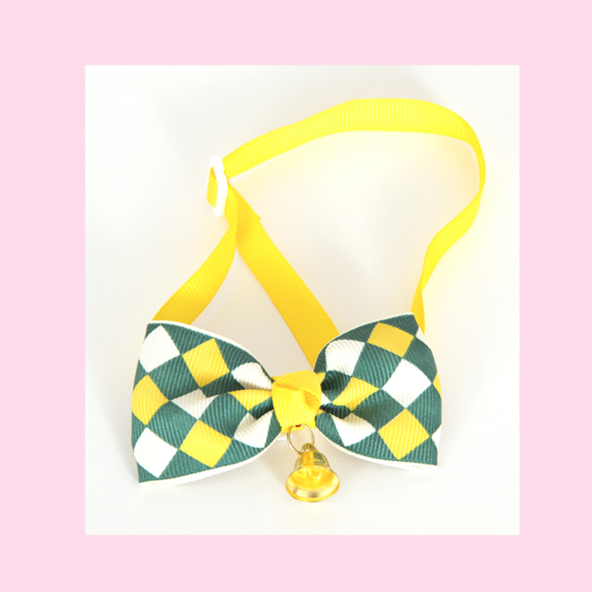 Yellow Jingle Bell Bow for your Dog or Cat