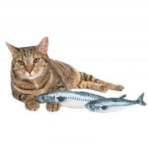 Cat with Natural Cat Toy Mackerel Fish Filled with Catnip