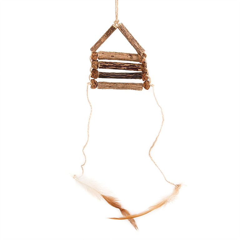 Natural DIY Feather Ladder Cat toy