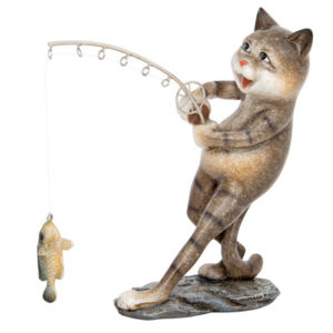 Cat Fishing Figurine