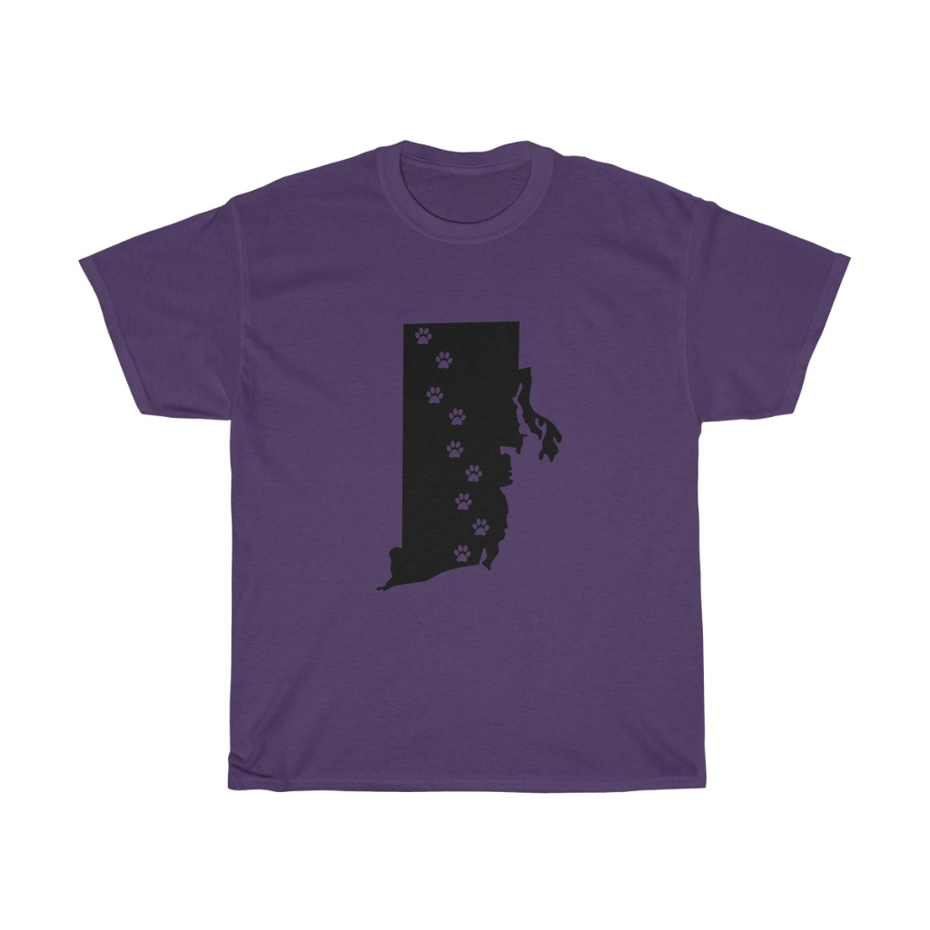 Rhode Island- 50 State Paw T-Shirt
