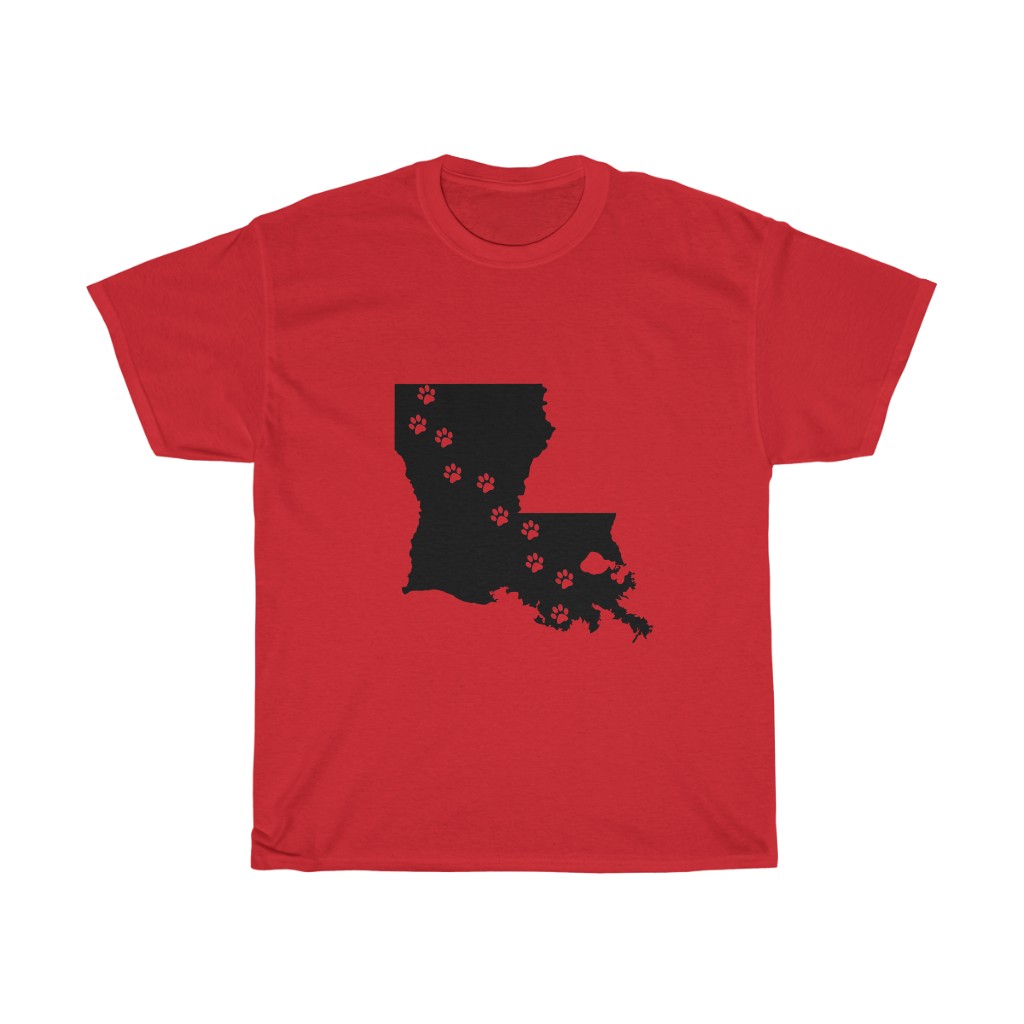 Louisiana - 50 State Paw T-Shirt