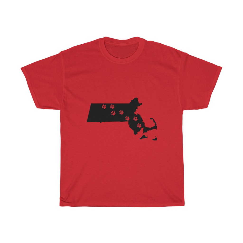 Massachusetts - 50 State Paw T-Shirt