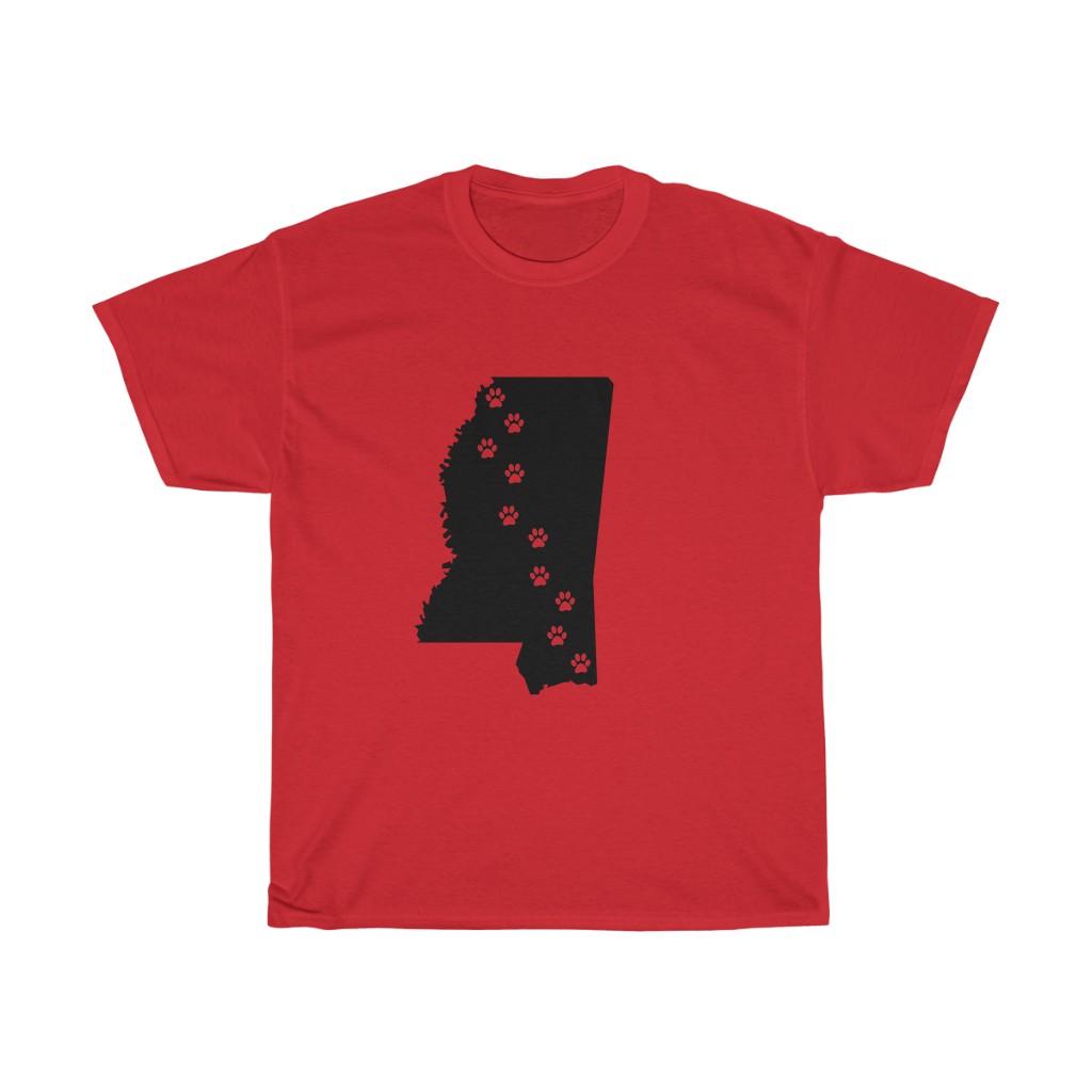Mississippi- 50 State Paw T-Shirt