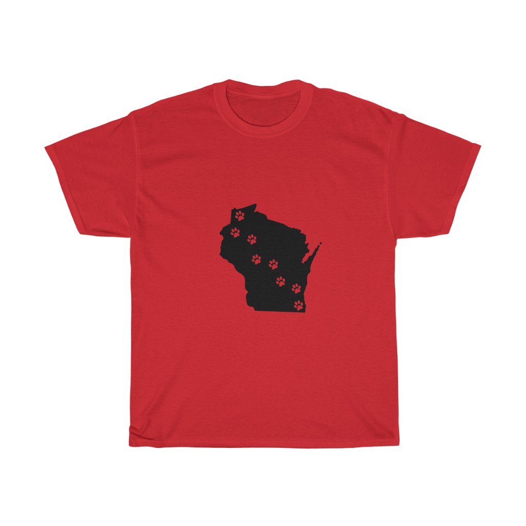 Wisconsin - 50 State Paw T-Shirt