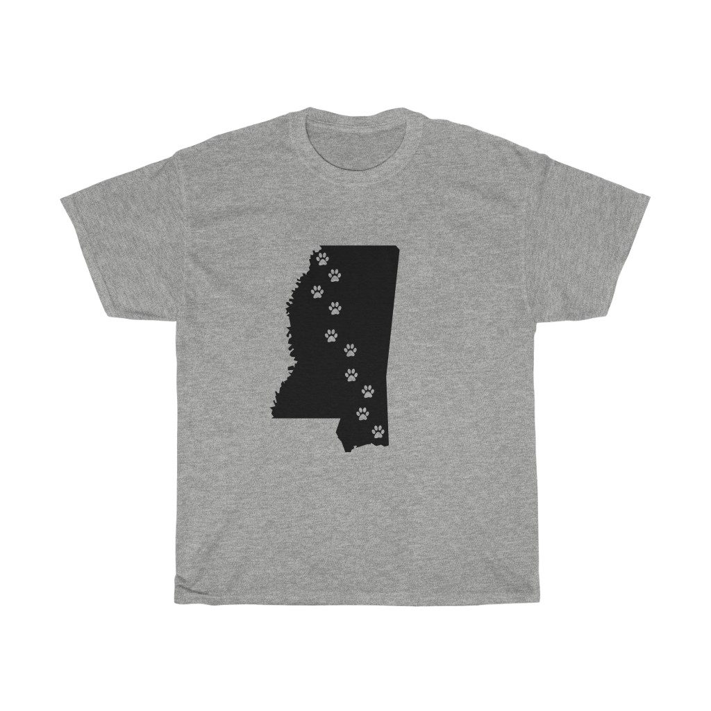 Mississippi- 50 State Paw T-Shirt