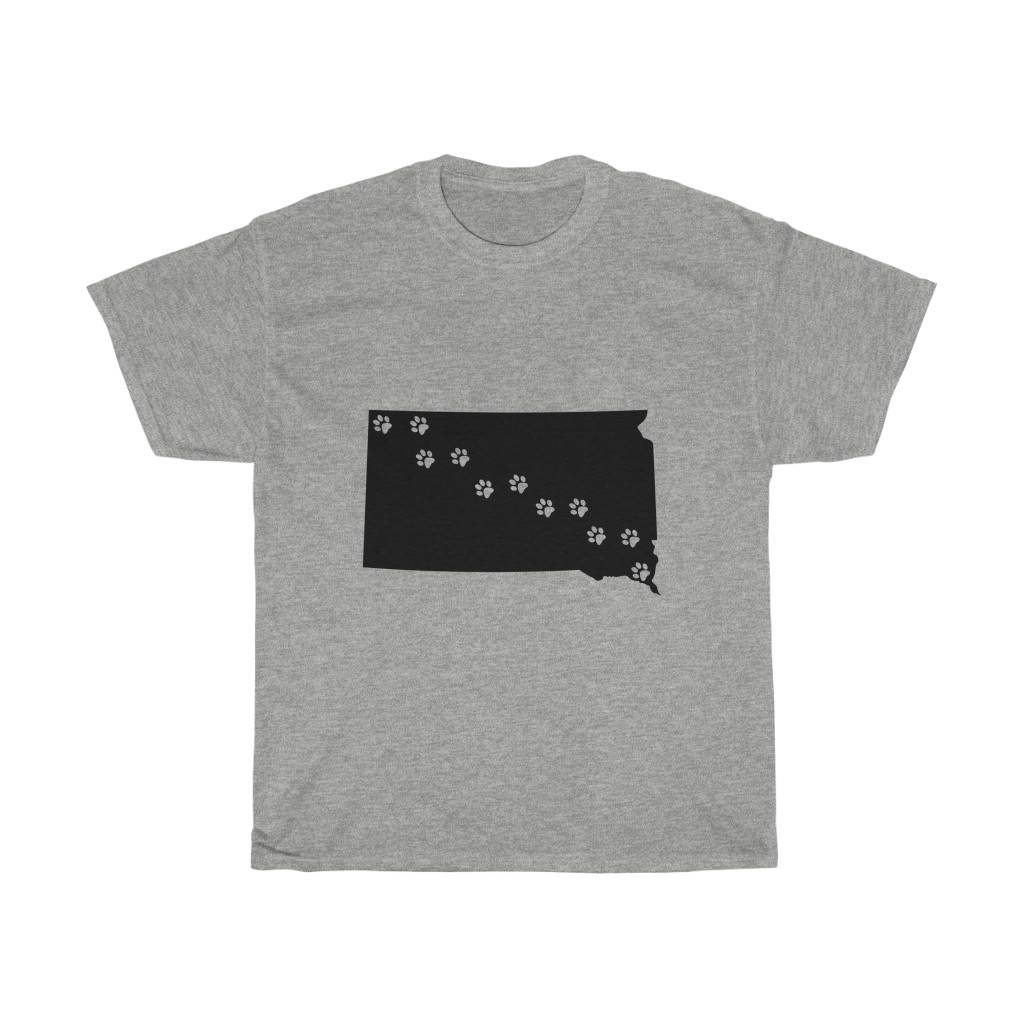South Dakota - 50 State Paw T-Shirt