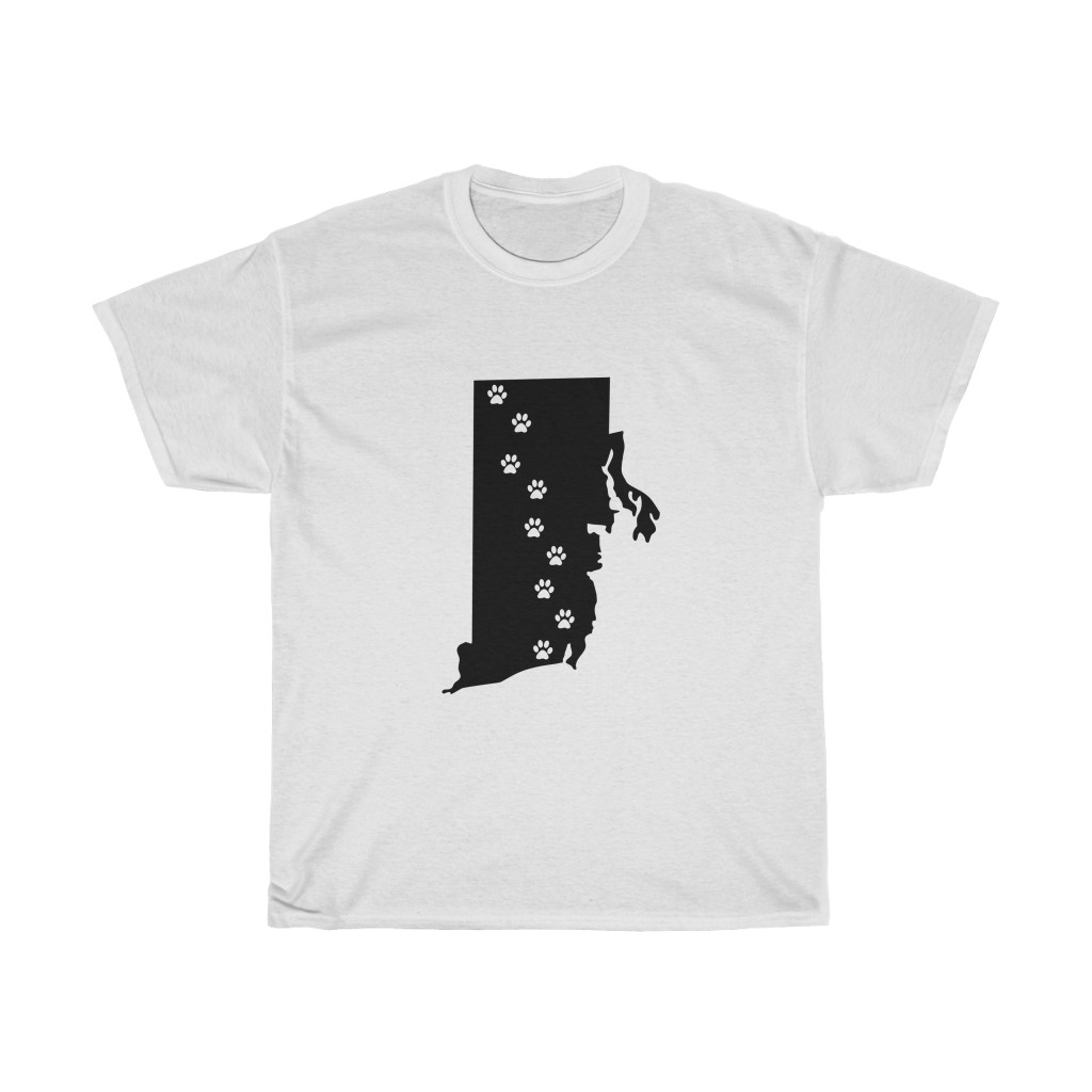 Rhode Island- 50 State Paw T-Shirt