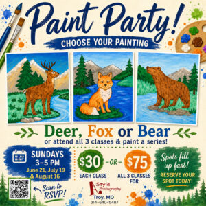 Woodland Wildlife Paint Party Series Troy Missouri
