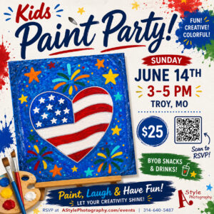 Kids Patriotic Heart Paint Party Troy, Missouri