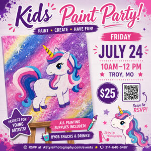 Kids Unicorn Paint Party Troy Missouri
